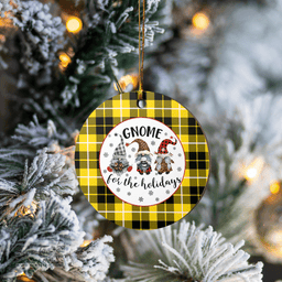 Scottish Barclay Dress Modern Clan Tartan Ceramic Ornament - Gnome Round Style Scottish Plaid Tartan Plaid