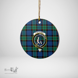 Scottish Fletcher Ancient Clan Tartan Crest Round Ceramic Ornament
