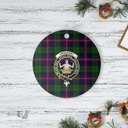 Scottish Urquhart Modern Clan Tartan Ceramic Ornament - Crest Round Style Scottish Plaid Tartan Plaid