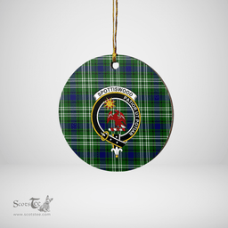 Scottish Spottiswood (Tweedside) Clan Tartan Ceramic Ornament - Crest Round Style Scottish Plaid Tartan Plaid