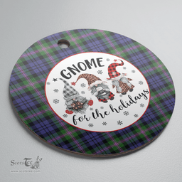 Scottish Baird Modern Clan Tartan Ceramic Ornament - Gnome Round Style Scottish Plaid Tartan Plaid
