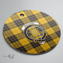 Scottish MacLeod of Lewis Ancient Clan Tartan Ceramic Ornament - Crest Round Style Scottish Plaid Tartan Plaid