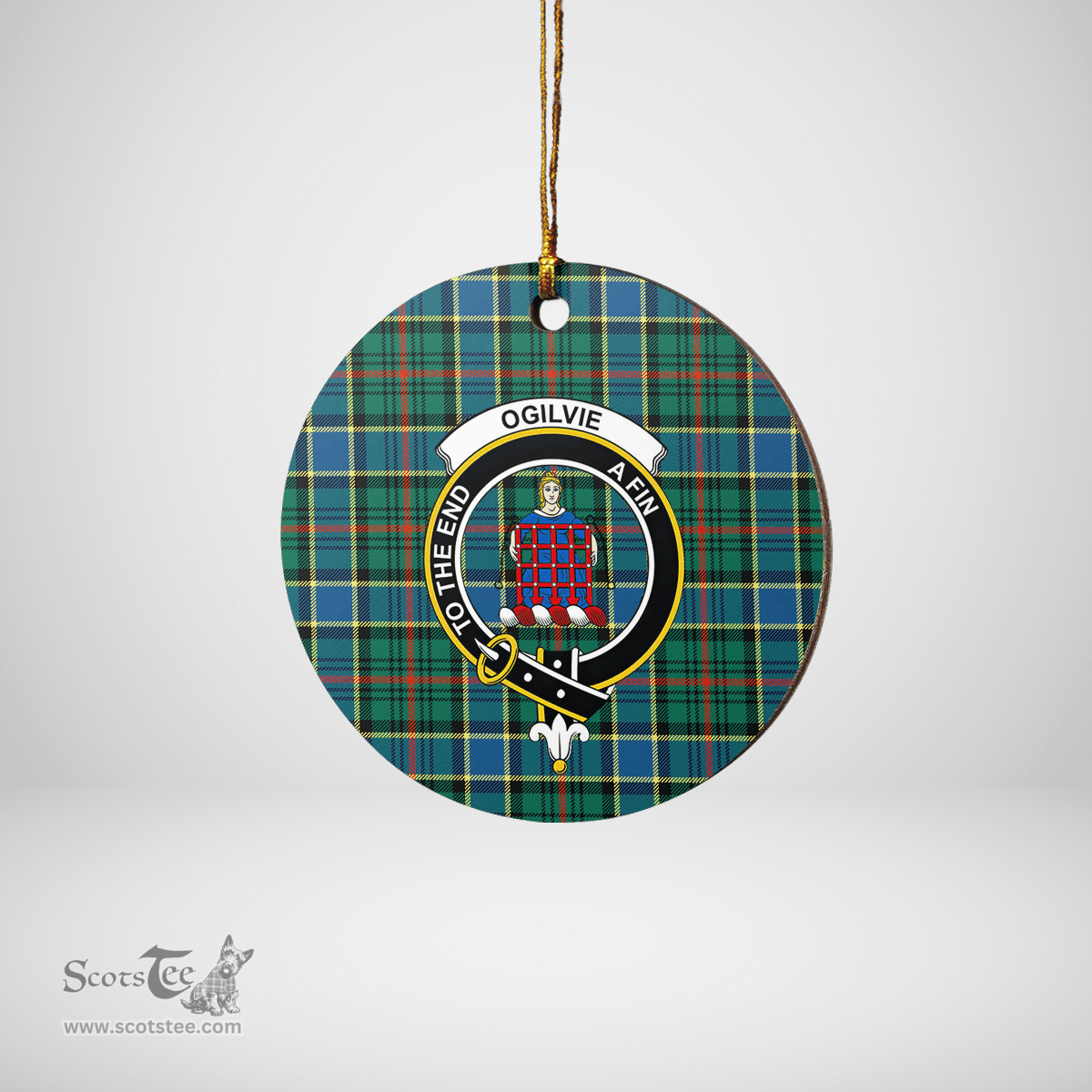 Scottish Ogilvie Hunting Ancient Clan Tartan Ceramic Ornament - Crest Round Style Scottish Plaid Tartan Plaid
