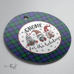 Scottish Blackwatch Modern Clan Tartan Ceramic Ornament - Gnome Round Style Scottish Plaid Tartan Plaid
