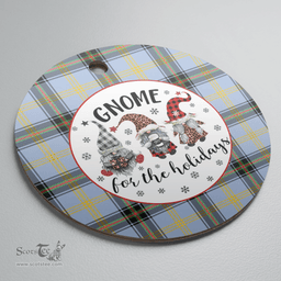 Scottish Bell of the Borders Clan Tartan Ceramic Ornament - Gnome Round Style Scottish Plaid Tartan Plaid