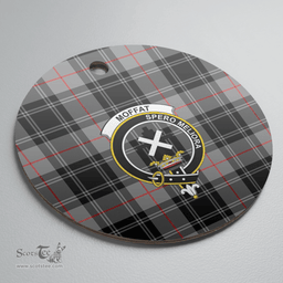 Scottish Moffat Modern Clan Tartan Ceramic Ornament - Crest Round Style Scottish Plaid Tartan Plaid
