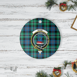 Scottish Rose Hunting Ancient Clan Tartan Ceramic Ornament - Crest Round Style Scottish Plaid Tartan Plaid