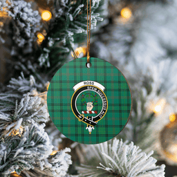 Scottish Ross Hunting Ancient Clan Tartan Ceramic Ornament - Crest Round Style Scottish Plaid Tartan Plaid