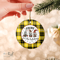 Scottish Barclay Dress Modern Clan Tartan Ceramic Ornament - Gnome Round Style Scottish Plaid Tartan Plaid