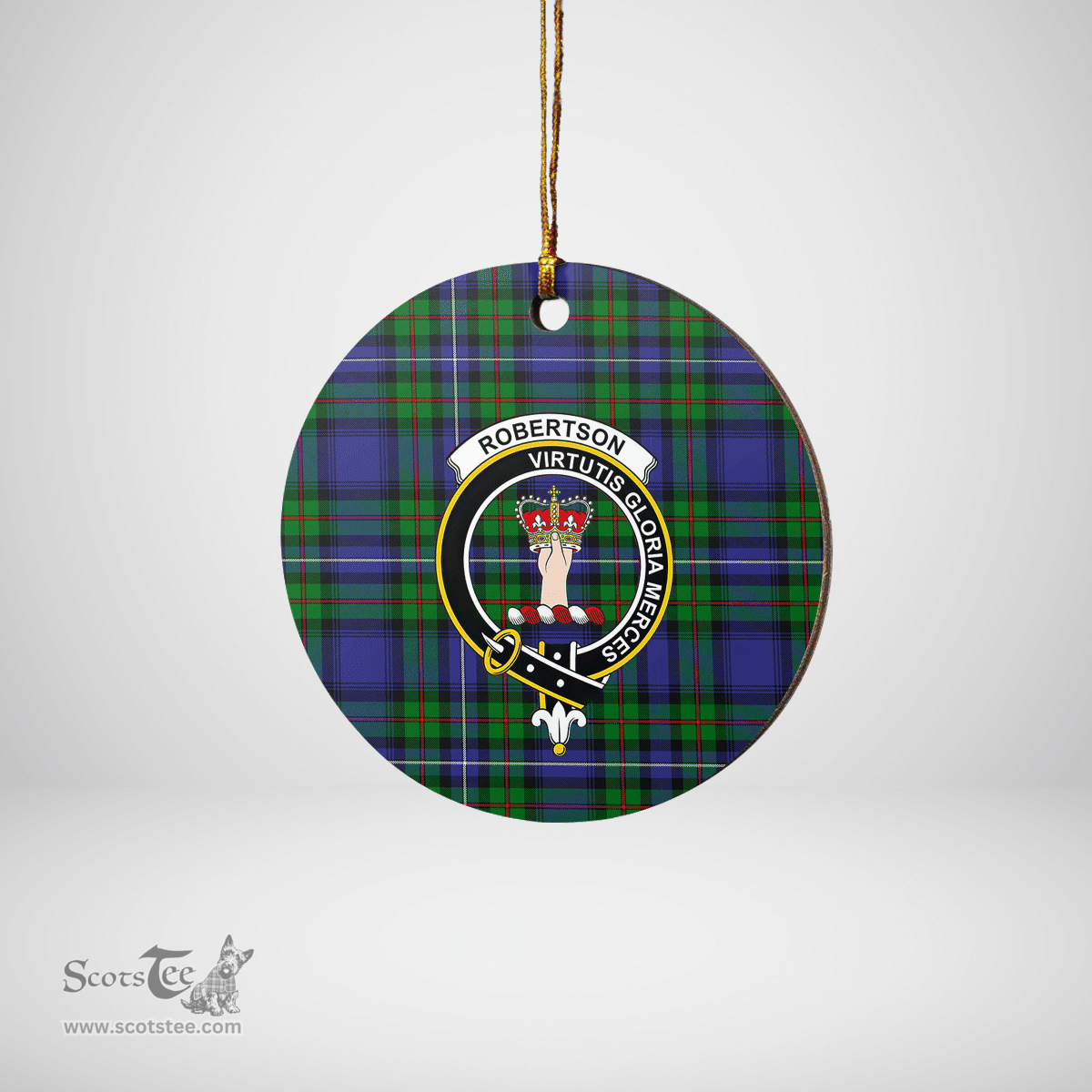 Scottish Robertson Hunting Modern Clan Tartan Ceramic Ornament - Crest Round Style Scottish Plaid Tartan Plaid