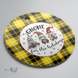 Scottish Barclay Dress Modern Clan Tartan Ceramic Ornament - Gnome Round Style Scottish Plaid Tartan Plaid
