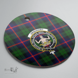 Scottish Urquhart Modern Clan Tartan Ceramic Ornament - Crest Round Style Scottish Plaid Tartan Plaid