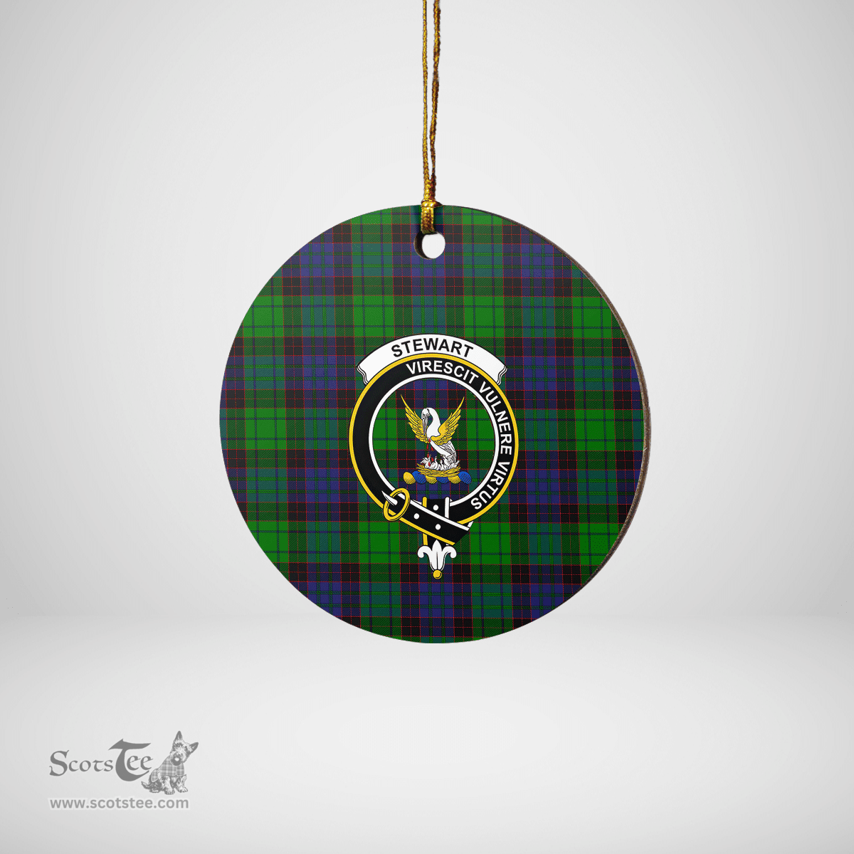 Scottish Stewart Old Modern Clan Tartan Ceramic Ornament - Crest Round Style Scottish Plaid Tartan Plaid
