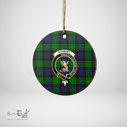 Scottish Stewart Old Modern Clan Tartan Ceramic Ornament - Crest Round Style Scottish Plaid Tartan Plaid