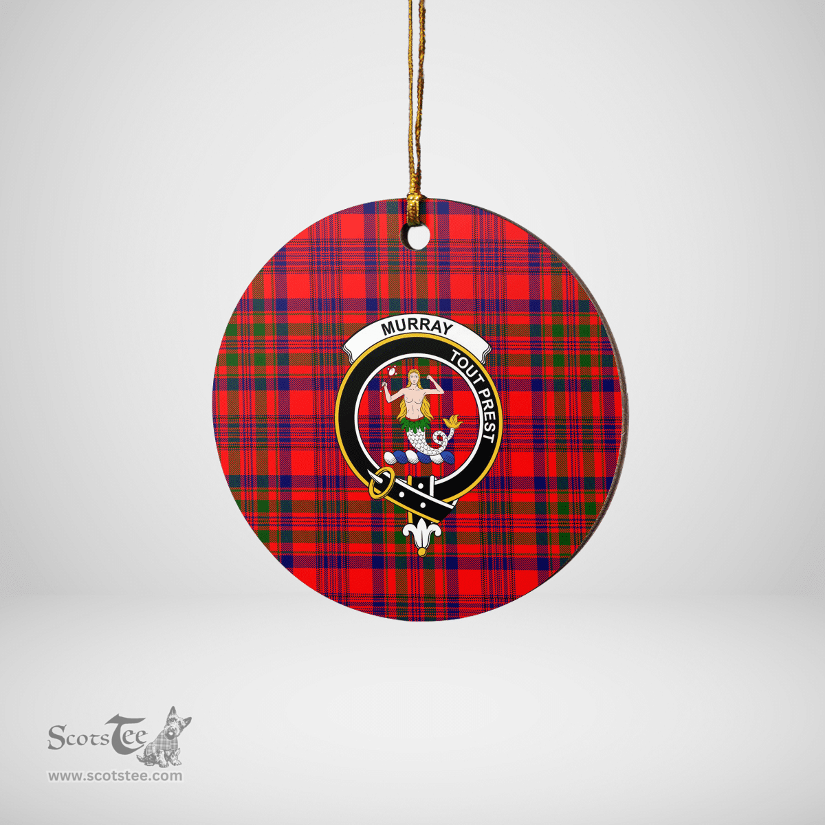 Scottish Murray of Tulloch Modern Clan Tartan Ceramic Ornament - Crest Round Style Scottish Plaid Tartan Plaid