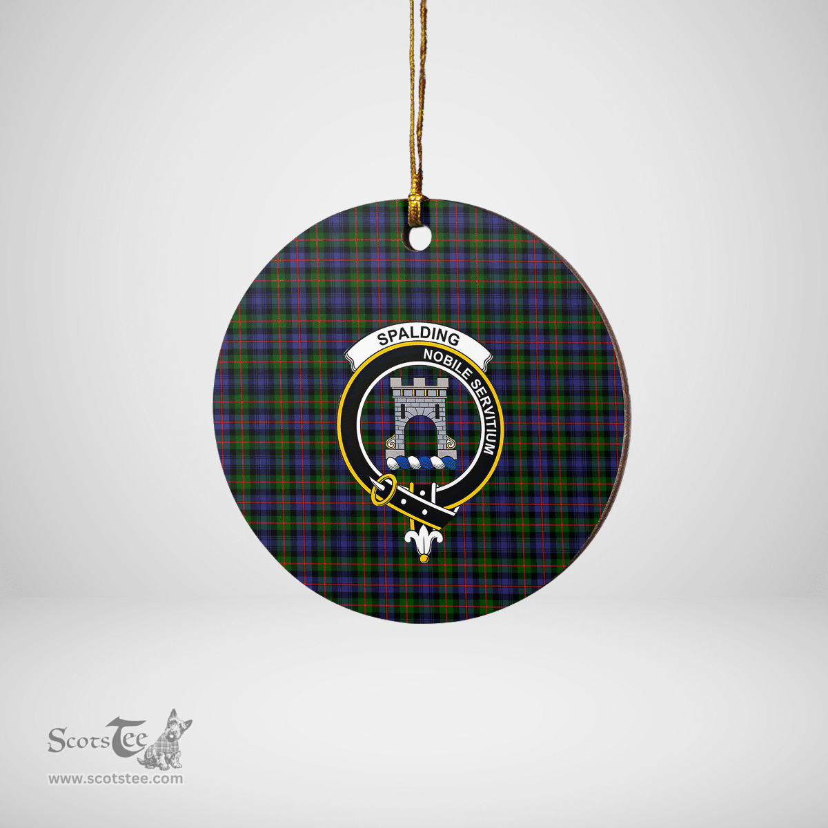 Scottish Spalding Murray of Atholl Modern Clan Tartan Ceramic Ornament - Crest Round Style Scottish Plaid Tartan Plaid