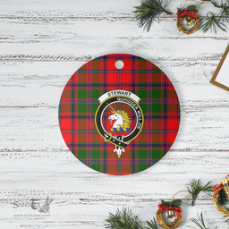 Scottish Stewart of Appin Modern Clan Tartan Ceramic Ornament - Crest Round Style Scottish Plaid Tartan Plaid