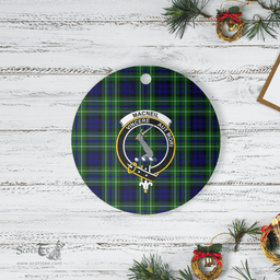 Scottish MacNeil (of Colonsay) Clan Tartan Crest Round Ceramic Ornament
