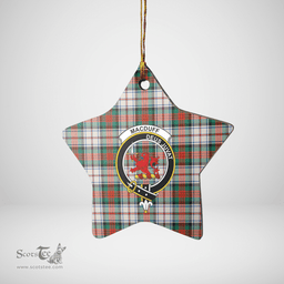 Scottish MacDuff Dress Ancient Clan Tartan Crest Star Ceramic Ornament