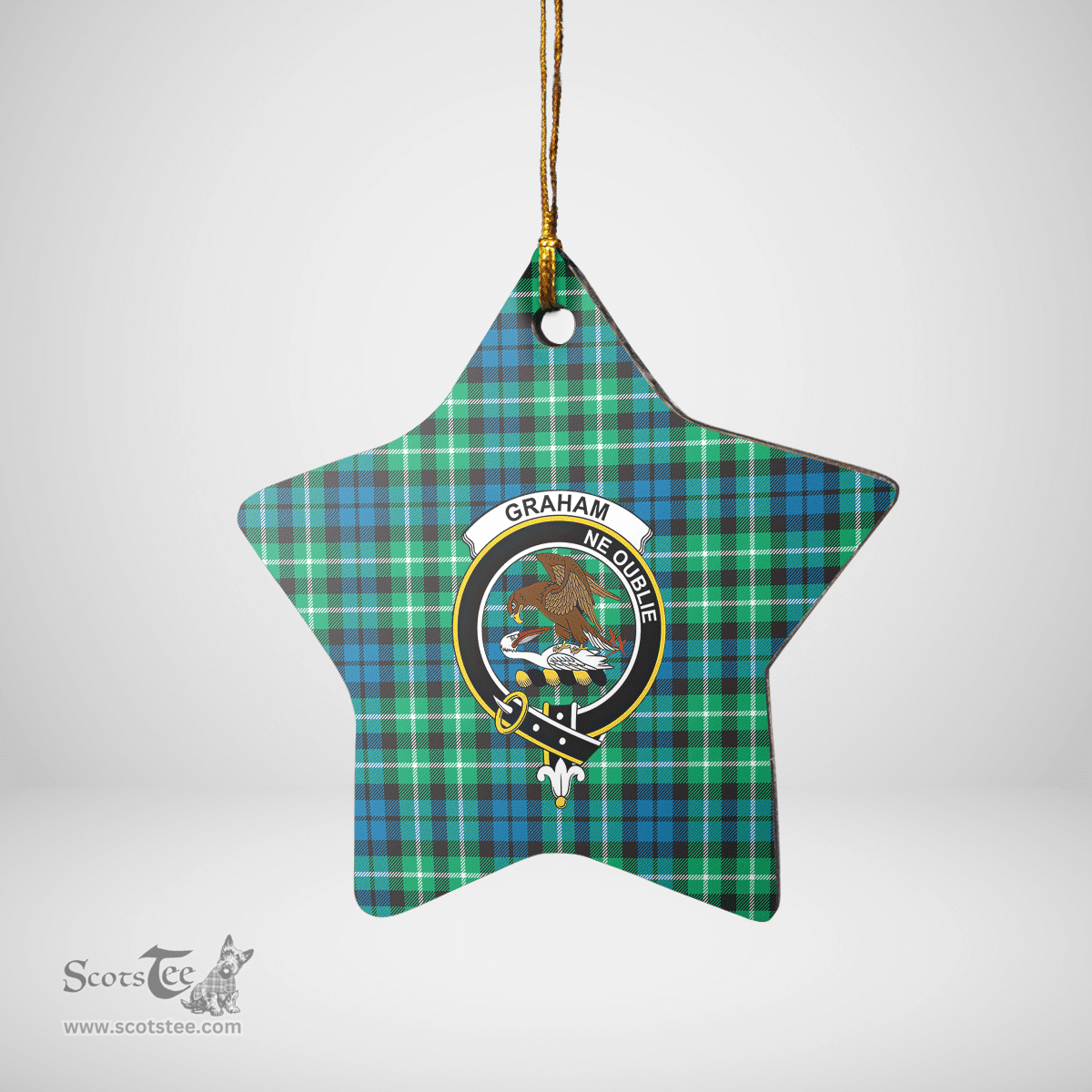 Scottish Graham of Montrose Ancient Clan Tartan Crest Star Ceramic Ornament