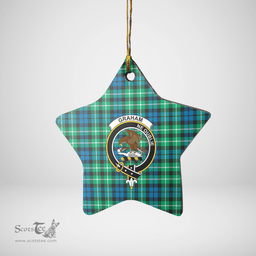 Scottish Graham of Montrose Ancient Clan Tartan Crest Star Ceramic Ornament