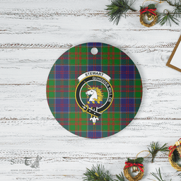 Scottish Stewart of Appin Hunting Modern Clan Tartan Ceramic Ornament - Crest Round Style Scottish Plaid Tartan Plaid