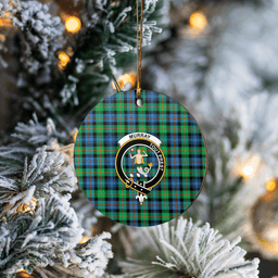 Scottish Murray of Atholl Ancient Clan Tartan Ceramic Ornament - Crest Round Style Scottish Plaid Tartan Plaid