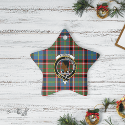 Scottish Stirling (of Keir) Clan Tartan Crest Star Ceramic Ornament