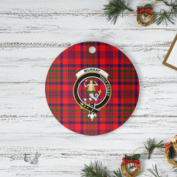 Scottish Murray of Tulloch Modern Clan Tartan Ceramic Ornament - Crest Round Style Scottish Plaid Tartan Plaid