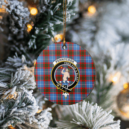 Scottish Pennycook (Edinburgh) Clan Tartan Ceramic Ornament - Crest Round Style Scottish Plaid Tartan Plaid