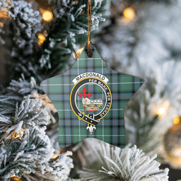 Scottish MacDonald of the Isles Hunting Ancient Clan Tartan Crest Star Ceramic Ornament