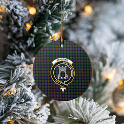 Scottish Spalding Murray of Atholl Modern Clan Tartan Ceramic Ornament - Crest Round Style Scottish Plaid Tartan Plaid
