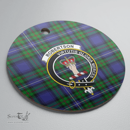 Scottish Robertson Hunting Modern Clan Tartan Ceramic Ornament - Crest Round Style Scottish Plaid Tartan Plaid