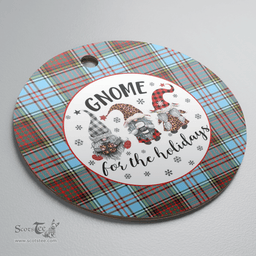 Scottish Anderson Ancient Clan Tartan Ceramic Ornament - Gnome Round Style Scottish Plaid Tartan Plaid