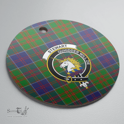Scottish Stewart of Appin Hunting Modern Clan Tartan Ceramic Ornament - Crest Round Style Scottish Plaid Tartan Plaid