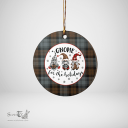Scottish Blackwatch Weathered Clan Tartan Ceramic Ornament - Gnome Round Style Scottish Plaid Tartan Plaid