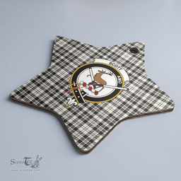 Scottish Scott Black & White Ancient Clan Tartan Crest Star Ceramic Ornament