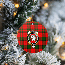 Scottish Dunbar Modern Clan Tartan Crest Round Ceramic Ornament