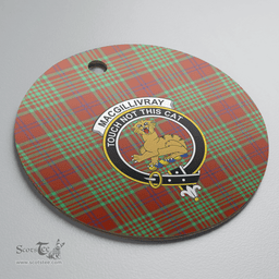 Scottish MacGillivray Hunting Ancient Clan Tartan Crest Round Ceramic Ornament