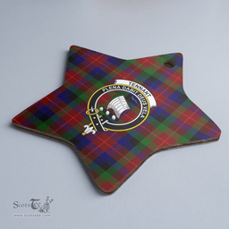 Scottish Tennant Clan Tartan Crest Star Ceramic Ornament