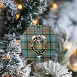 Scottish Paisley District Clan Tartan Ceramic Ornament - Crest Round Style Scottish Plaid Tartan Plaid