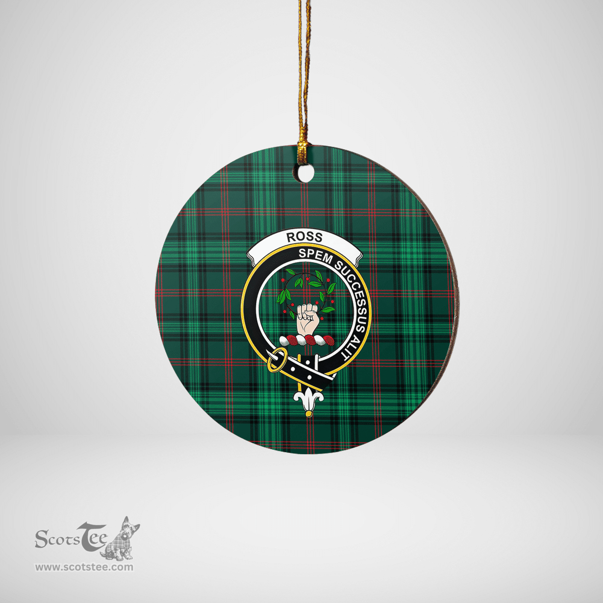 Scottish Ross Hunting Modern Clan Tartan Ceramic Ornament - Crest Round Style Scottish Plaid Tartan Plaid