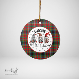 Scottish Anderson of Arbrake Clan Tartan Ceramic Ornament - Gnome Round Style Scottish Plaid Tartan Plaid