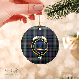 Scottish Rose Hunting Modern Clan Tartan Ceramic Ornament - Crest Round Style Scottish Plaid Tartan Plaid