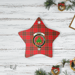 Scottish Grant Weathered Clan Tartan Crest Star Ceramic Ornament