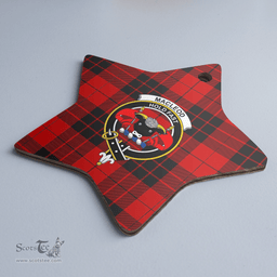 Scottish MacLeod of Raasay Clan Tartan Crest Star Ceramic Ornament