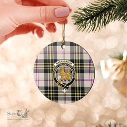 Scottish MacPherson Dress Ancient Clan Tartan Crest Round Ceramic Ornament