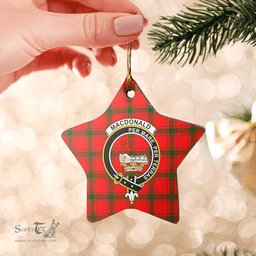 Scottish MacDonald of Sleat Clan Tartan Crest Star Ceramic Ornament