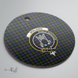 Scottish Spalding Murray of Atholl Modern Clan Tartan Ceramic Ornament - Crest Round Style Scottish Plaid Tartan Plaid