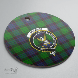 Scottish Stewart Old Modern Clan Tartan Ceramic Ornament - Crest Round Style Scottish Plaid Tartan Plaid